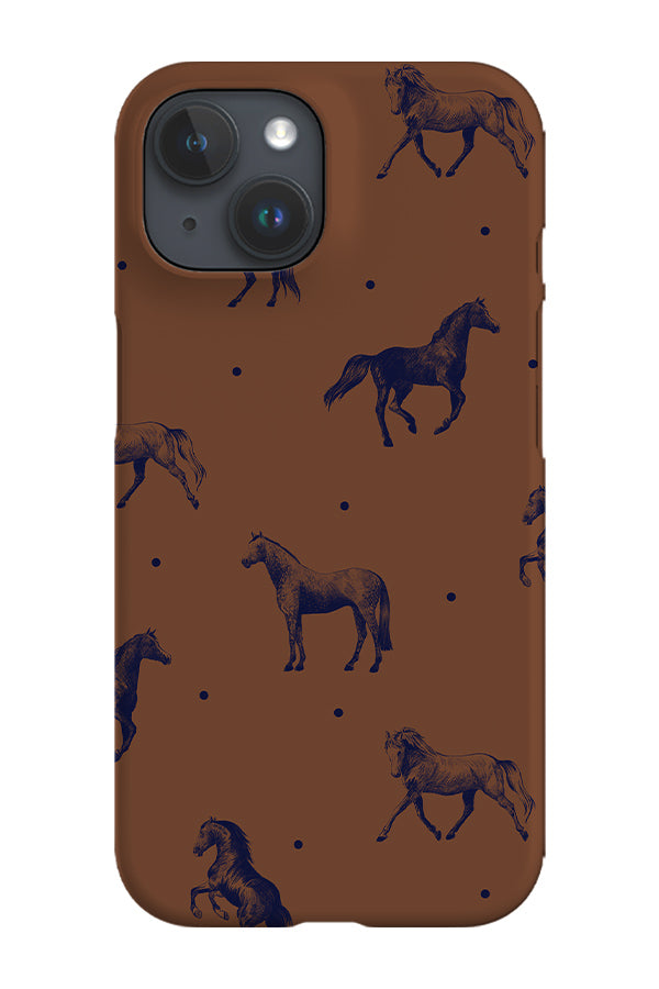 Dotty Horses Phone Case (Brown Blue) | Harper & Blake