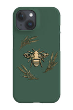 Floral Bee Lux Phone Case (Khaki Green & Gold)