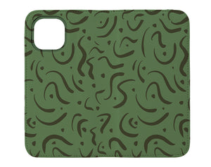 Abstract Doodle Wallet Phone Case (Green) | Harper & Blake