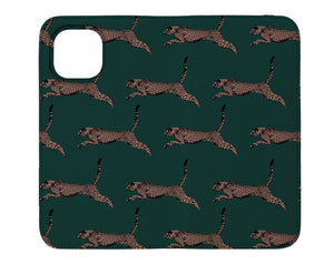 Cheetah Running Wallet Case (Green) | Harper & Blake