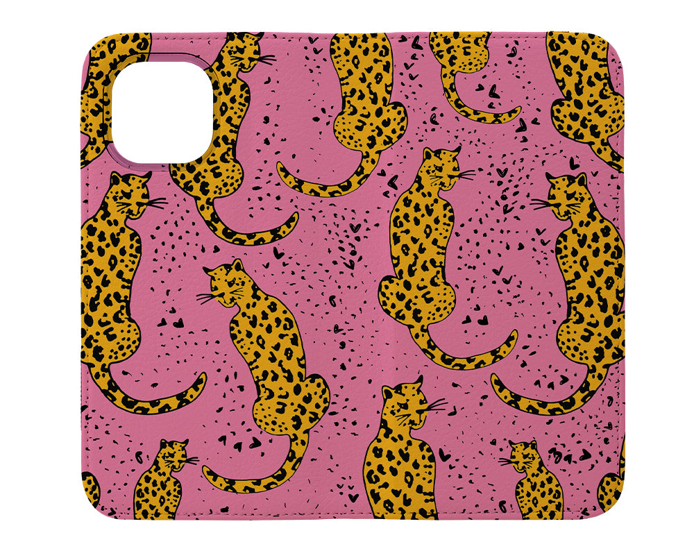 Leopard Hearts Wallet Phone Case (Pink) | Harper & Blake