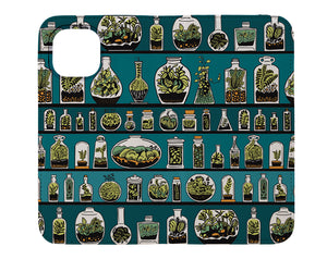 Terrarium Bottles by Freya's Prints Wallet Phone Case (Green) | Harper & Blake
