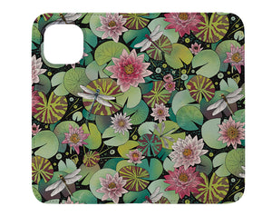 Waterlily Pond by Freya's Prints Wallet Phone Case (Green) | Harper & Blake