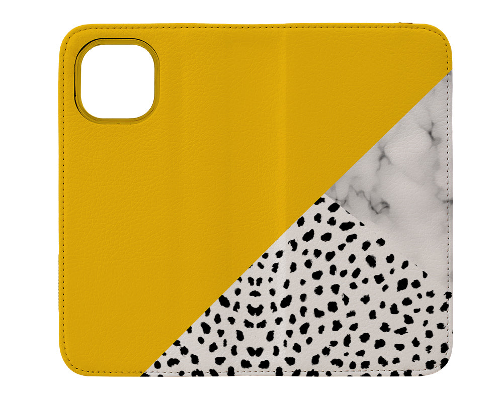 Marble & Dalmatian Wallet Case (Yellow) | Harper & Blake