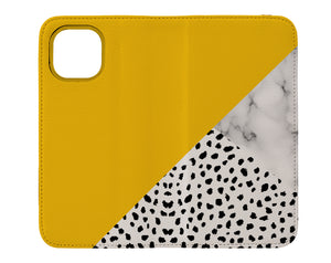 Marble & Dalmatian Wallet Case (Yellow) | Harper & Blake