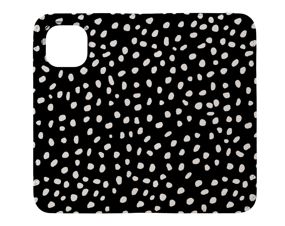 Polka Dots Memphis Wallet Phone Case (Black) | Harper & Blake