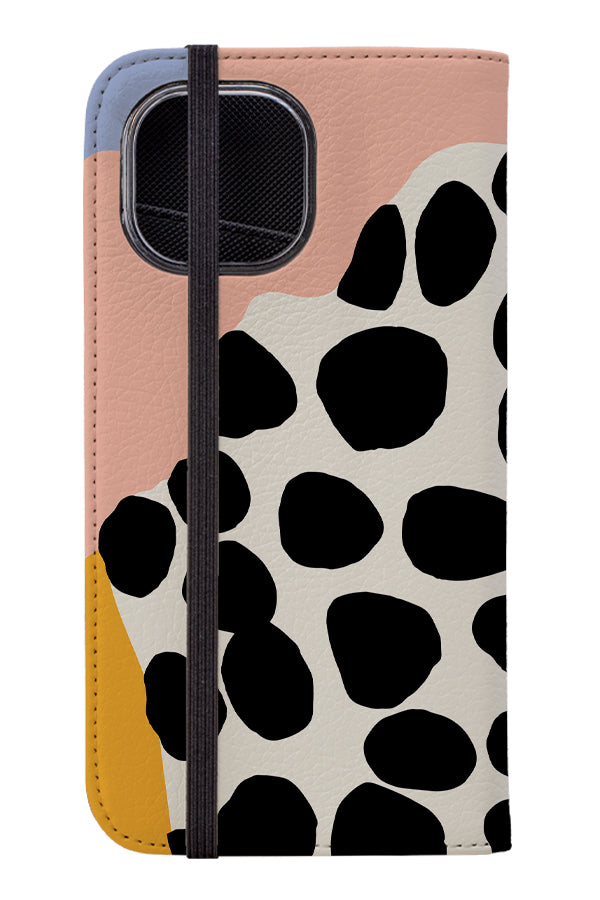 Wavy Shapes & Big Dots Wallet Case (Pink) | Harper & Blake