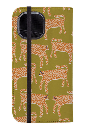 Cheetah Print Wallet Case (Green) | Harper & Blake