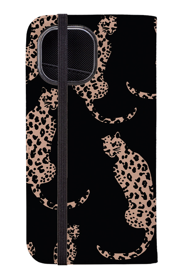 Leopard Animal Wallet Case (Black) | Harper & Blake