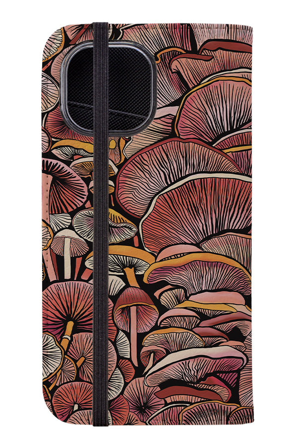 Pink Mushrooms by Freya's Prints Wallet Phone Case (Pink) | Harper & Blake