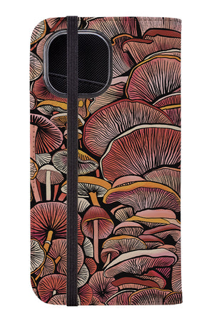 Pink Mushrooms by Freya's Prints Wallet Phone Case (Pink) | Harper & Blake