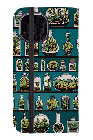 Terrarium Bottles by Freya's Prints Wallet Phone Case (Green) | Harper & Blake