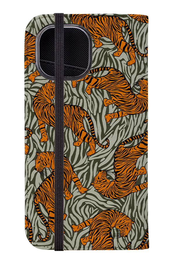 Tiger Skin Print Wallet Phone Case (Khaki) | Harper & Blake