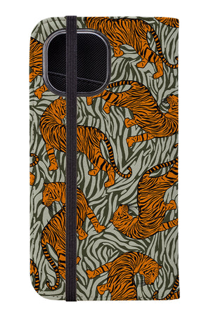 Tiger Skin Print Wallet Phone Case (Khaki) | Harper & Blake