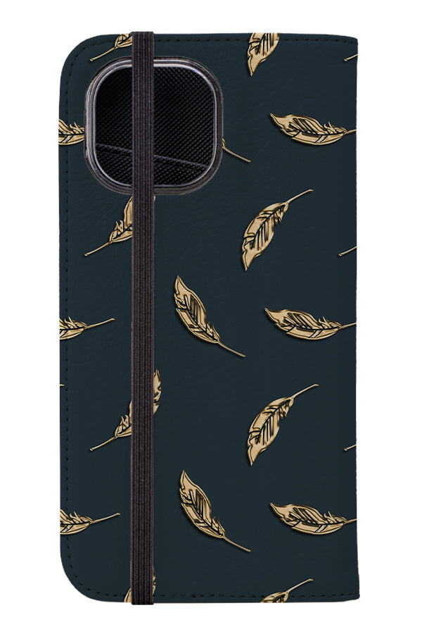 
                  
                    Gold Feather Wallet Case (Dark) | Harper & Blake
                  
                