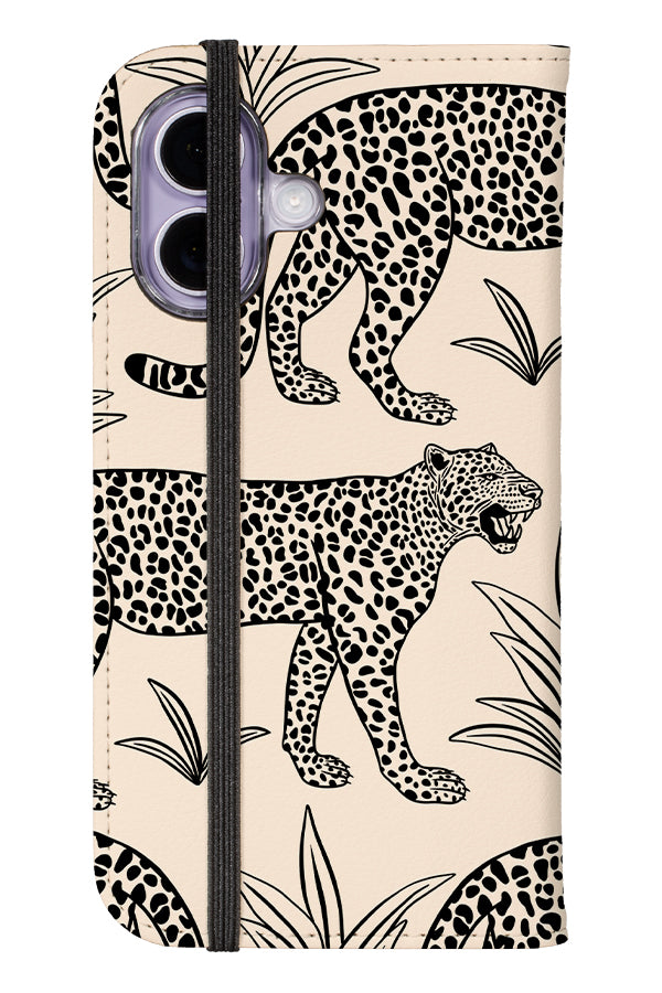 Leopard Scatter Wallet Phone Case (Black & White) | Harper & Blake 