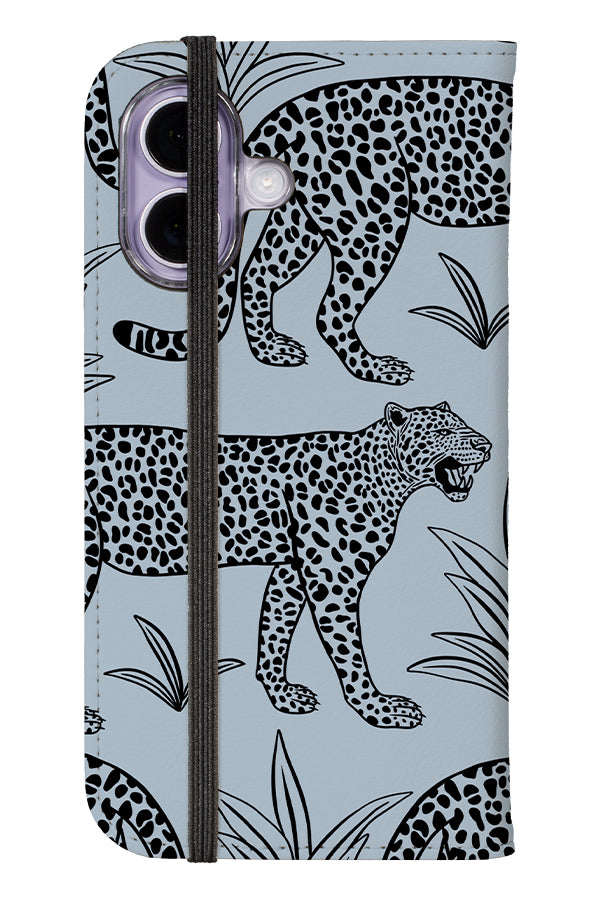 Leopard Scatter Wallet Phone Case (Blue) | Harper & Blake 