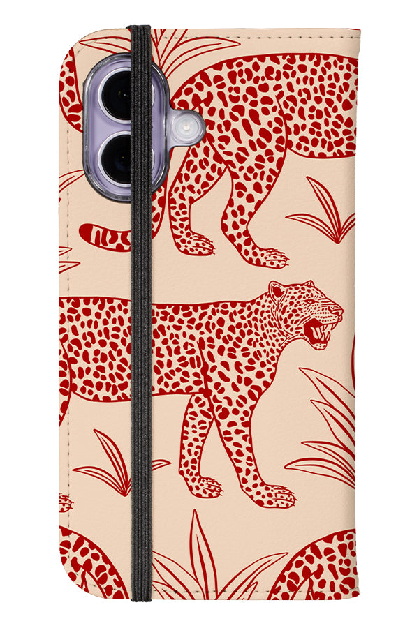 Leopard Scatter Wallet Phone Case (Red) | Harper & Blake 