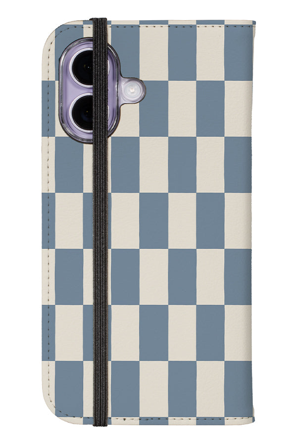 Soft Long Check Wallet Phone Case (Dusty Blue) | Harper & Blake 