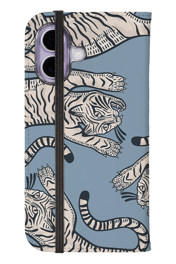 Tiger Placement Wallet Phone Case (Dusty Blue) | Harper & Blake 