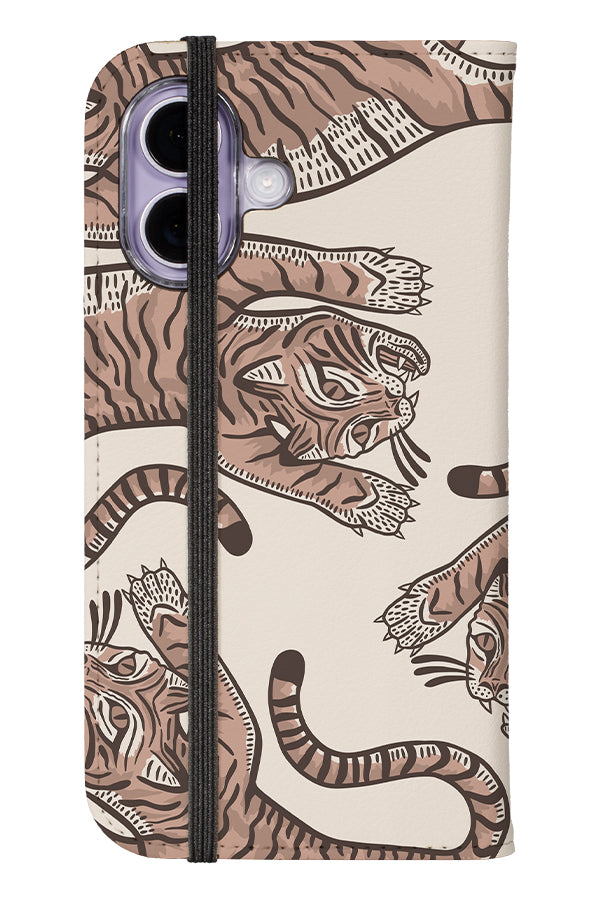 Tiger Placement Wallet Phone Case (Pale Terracotta & Birch) | Harper & Blake 