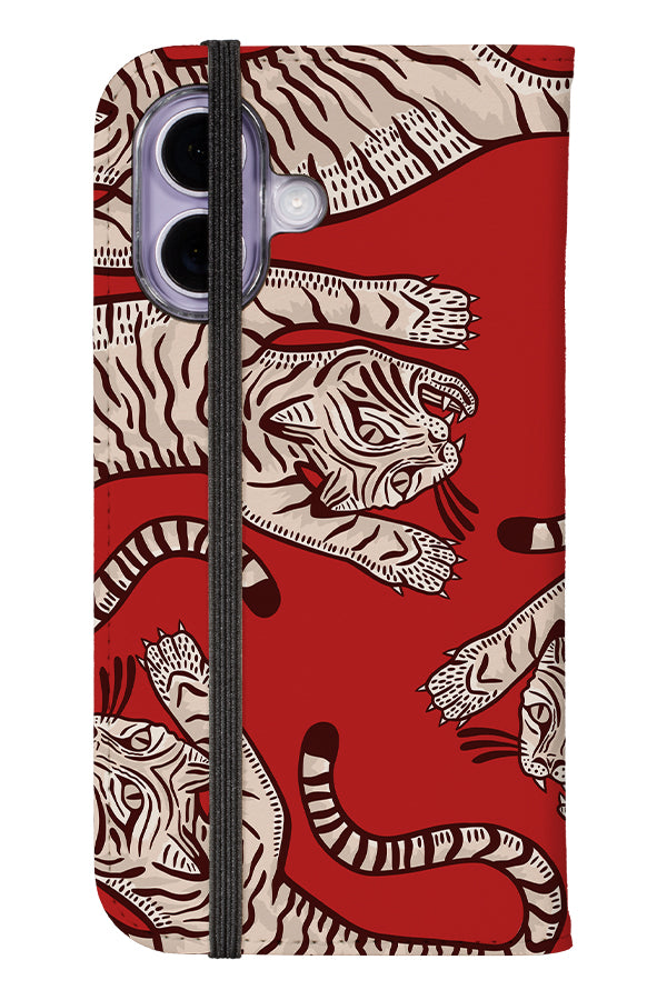 Tiger Placement Wallet Phone Case (Red) | Harper & Blake 