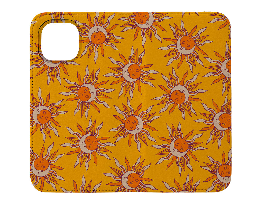 Moon and Sun Scatter Wallet Phone Case (Yellow) | Harper & Blake