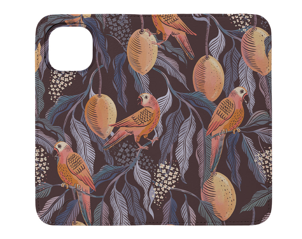 Moody Mango Garden By Rebecca Elfast Wallet Phone Case (Dark) | Harper & Blake