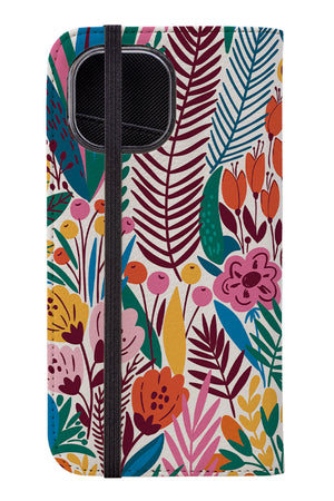 Colourful Flowers By Maria Galybina Wallet Phone Case (Rainbow) | Harper & Blake