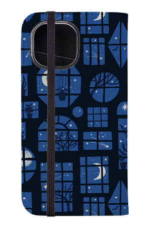 Stargazing by Freya's Prints Wallet Phone Case (Blue) | Harper & Blake