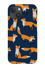 Foxes Phone Case (Navy Blue)