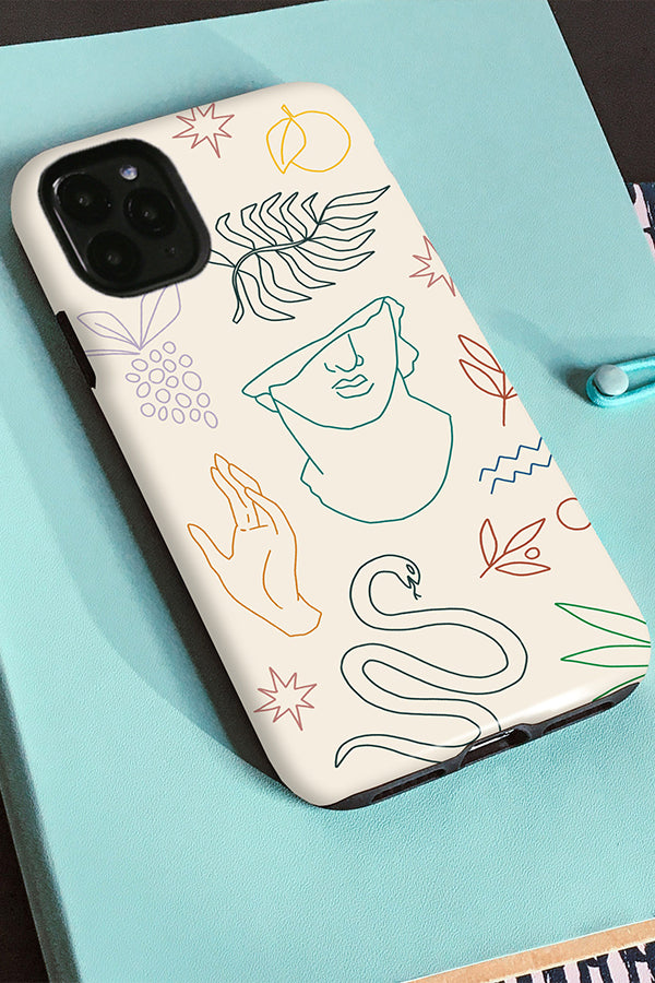 Phone case with an ancient mythology inspired design 