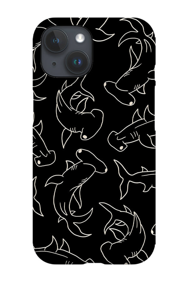 Hammerhead Shark Scatter Phone Case (Black) | Harper & Blake