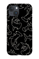 Hammerhead Shark Scatter Phone Case (Black)