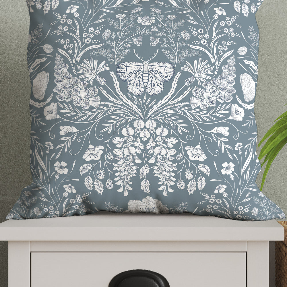 Wildflower Botanical by Denes Anna Design Square Cushion (Grey) | Harper & Blake