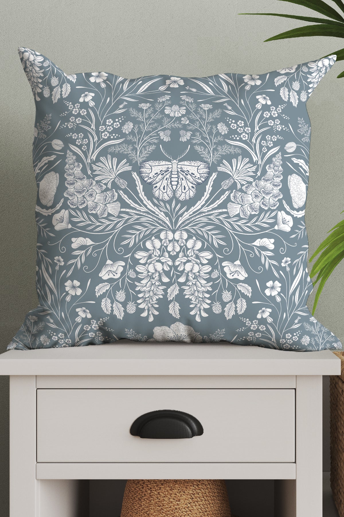 Wildflower Botanical by Denes Anna Design Square Cushion (Grey) | Harper & Blake