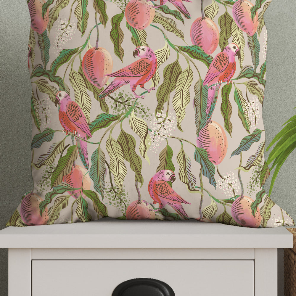 Moody Mango Garden By Rebecca Elfast Square Cushion (Light) | Harper & Blake