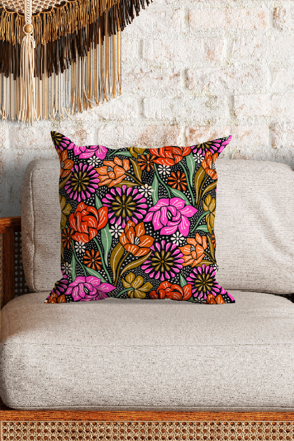 Floris By Amy MacCready Square Cushion (Dark) | Harper & Blake