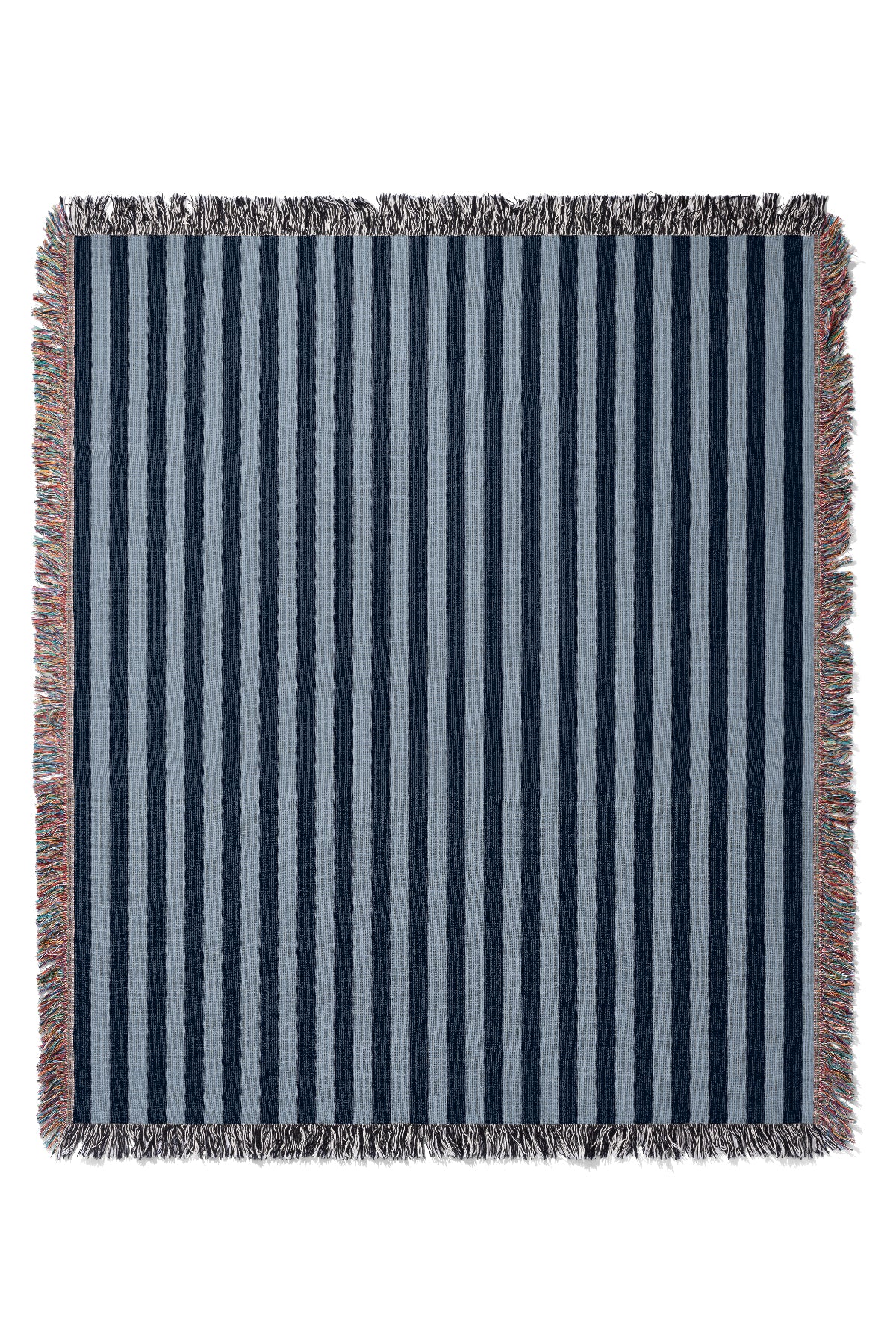 Still Line Stripe Jacquard Woven Blanket (Tonal Blue) | Harper & Blake