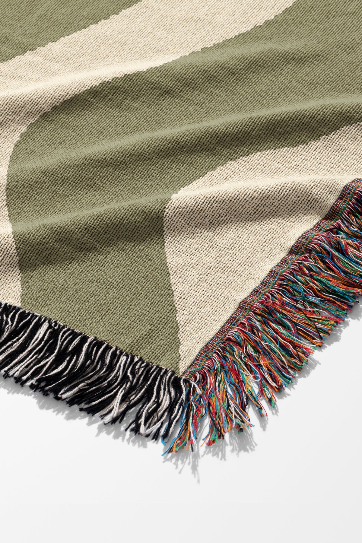 Vertical Wave Jacquard Woven Blanket (Linen Moss Green) | Harper & Blake