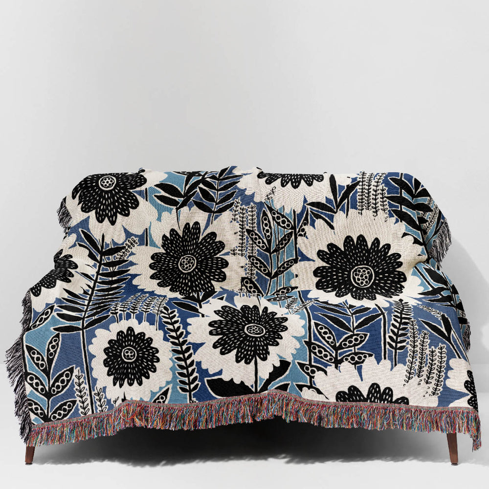 
                  
                    Retro Garden by Rachel Parker Jacquard Woven Blanket (Blue) | Harper & Blake
                  
                