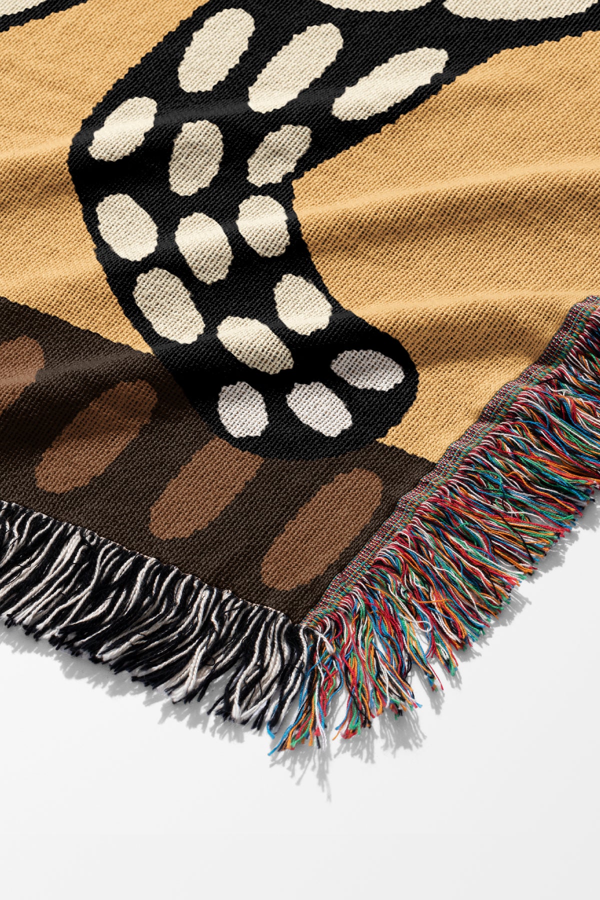 Abstract Leopard Jacquard Woven Blanket (Yellow) | Harper & Blake 