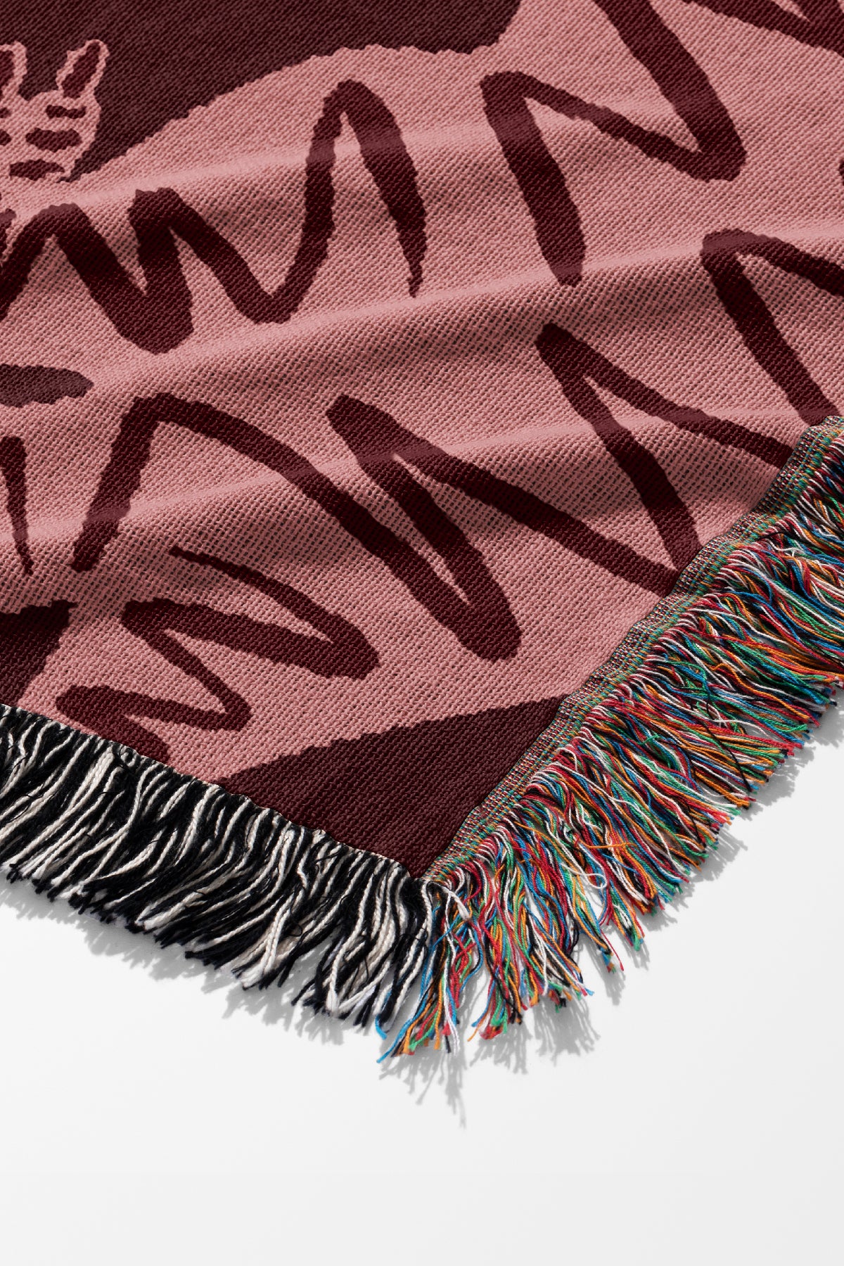 Abstract Tiger Jacquard Woven Blanket (Pink) | Harper & Blake