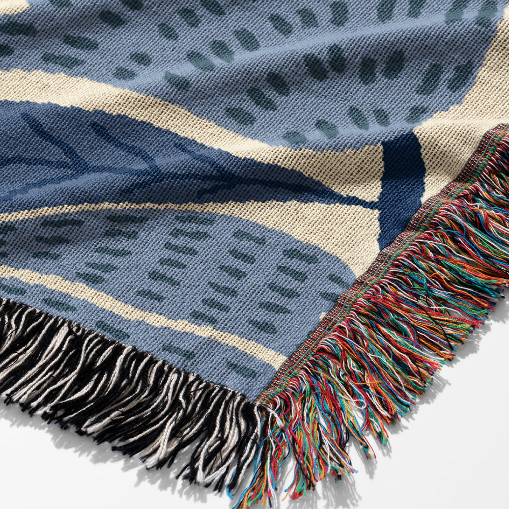 
                  
                    Florals Jacquard Woven Blanket (Blue) | Harper & Blake
                  
                