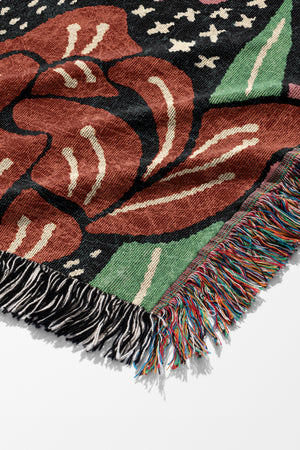 Floris By Amy MacCready Jacquard Woven Blanket (Dark) | Harper & Blake