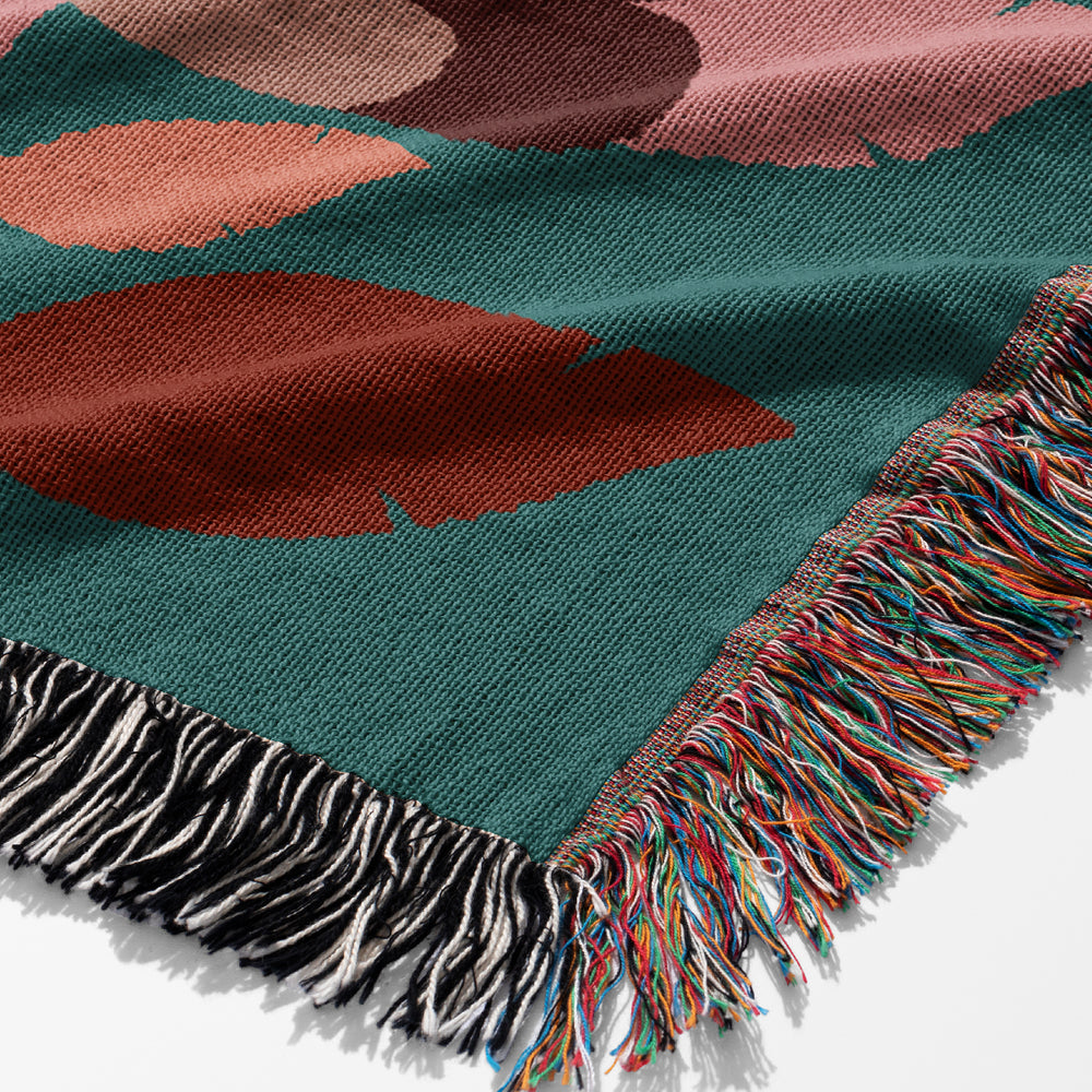 
                  
                    Monkey Kingdom Palm Tree Jacquard Woven Blanket (Blue Orange) | Harper & Blake
                  
                