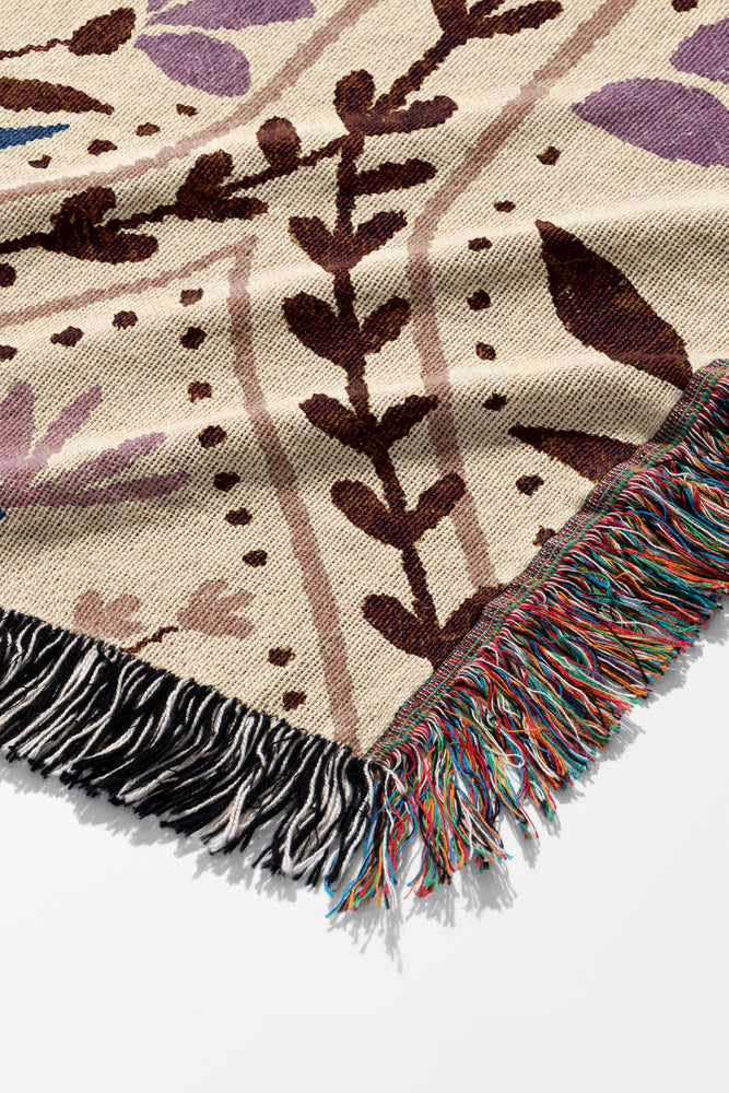 Roux By Amy MacCready Jacquard Woven Blanket (Purple) | Harper & Blake