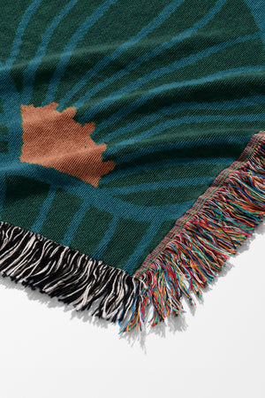 San Diego By Amy MacCready Jacquard Woven Blanket (Green) | Harper & Blake