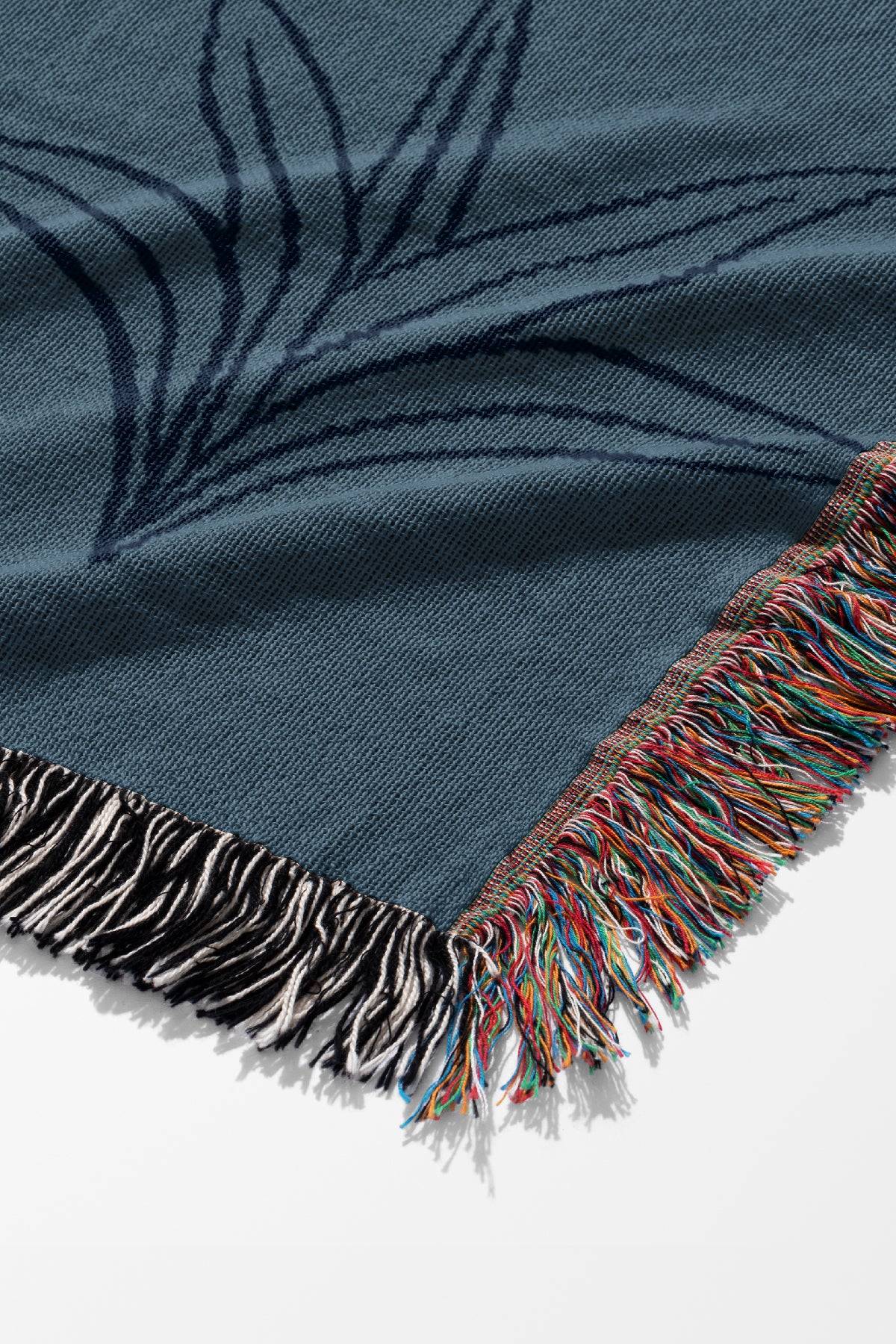 Leopard Scatter Jacquard Woven Blanket (Blue) | Harper & Blake