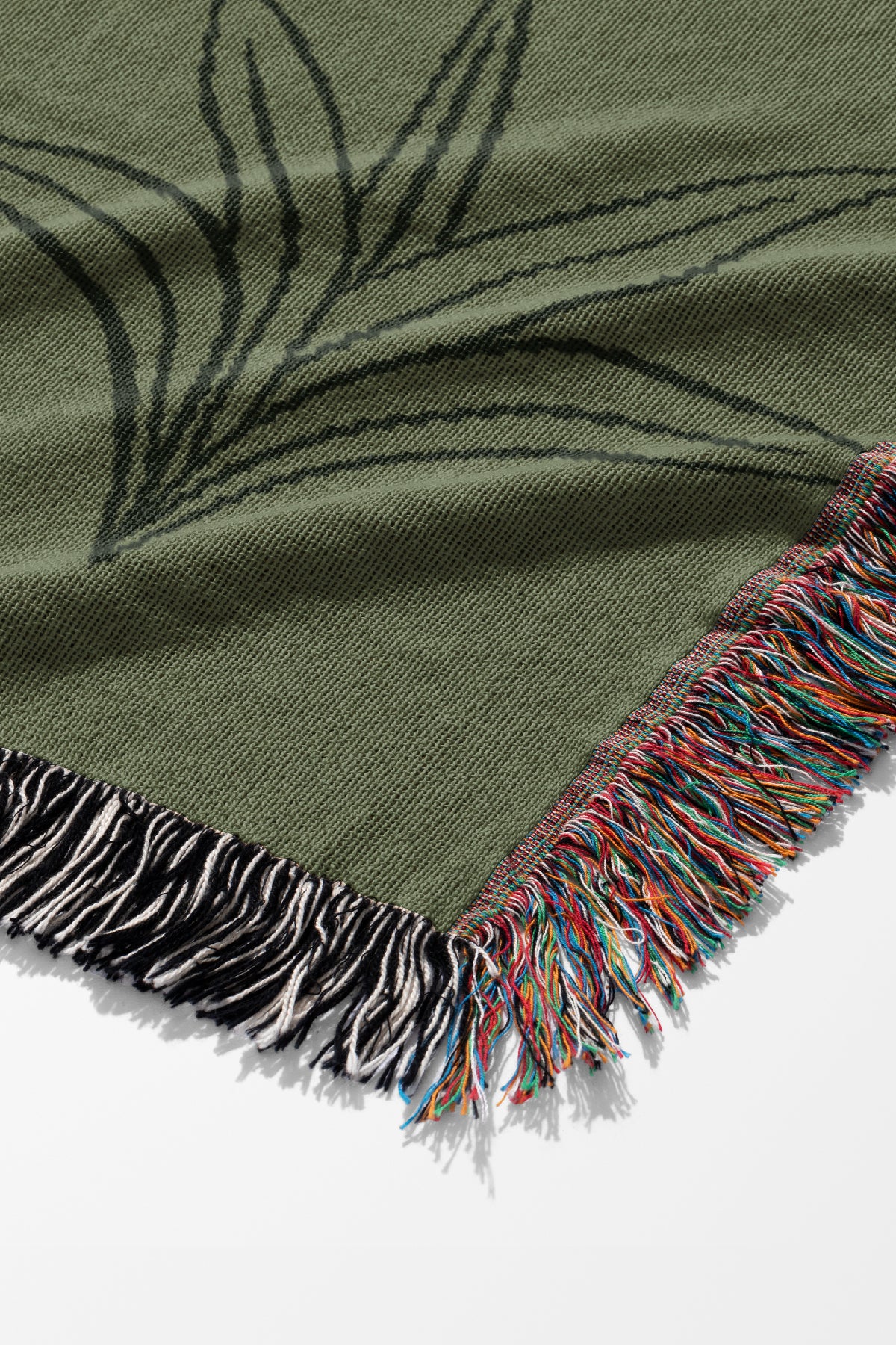 Leopard Scatter Jacquard Woven Blanket (Green) | Harper & Blake